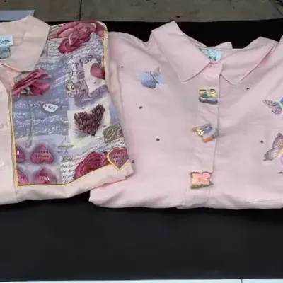 Quacker Factory 4-Piece Embellished Floral & Butterfly Blouse Collection Size 1X 