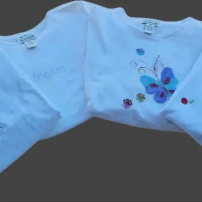 Quacker Factory 4-Piece Embellished White T-Shirt Collection Size 1X 