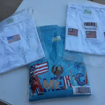 Quacker Factory 3-Piece Patriotic American Flag & Americana Tops Size 1X 
