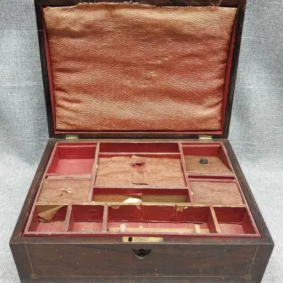 Vintage Wooden Sewing Box