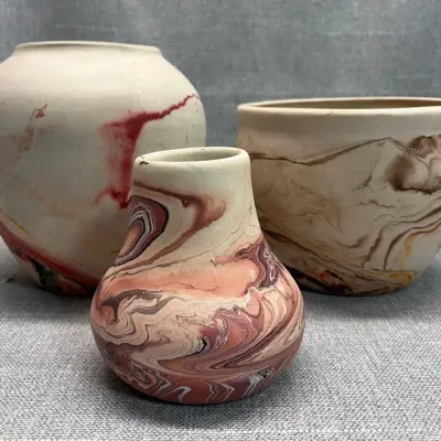 Nemadji Pottery in Hues of Red and Brown