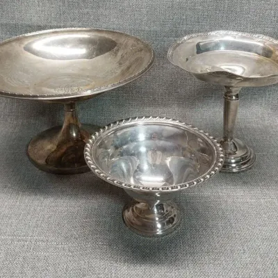 Sterling Weighted Footed Pedestal Bowls.