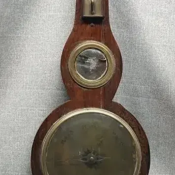 Wooden Banjo Barometer