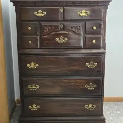 Solid Wood Highboy Dresser: Multi-Drawer Chest (36" x 18" x 52")