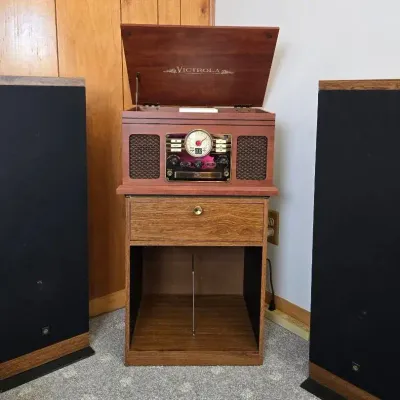 Victrola 6-in-1 Nostalgic Bluetooth Turntable System w/ Stand & Tower Speakers
