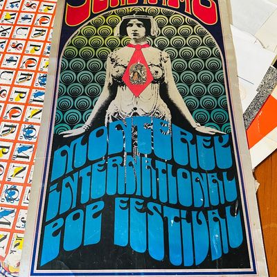 Sale Photo Thumbnail #76: Vintage 1967 Monterey International Pop Festival psychedelic poster designed by Tom Wilkes,