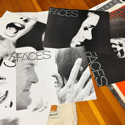 Sale Photo Thumbnail #66: Collection of vintage John Cassavetes 'Faces' (1968) movie promotional prints and posters, featuring high-contrast black-and-white portraits.