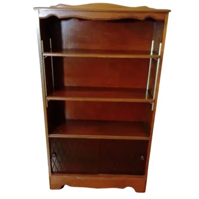 JB230 Vintage Wood Bookshelf w/ Bottom Swing Door Shelf
