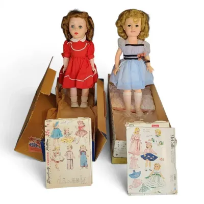 JB120 Vintage 1950s Composition/Vinyl Doll Pair - Featuring Shirley Temple
