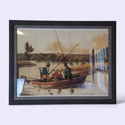 JB106 Fishing in a Punt Framed Print