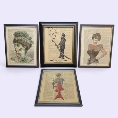 JB111 Surrealist & Edwardian Steampunk Dictionary Art Print Collection