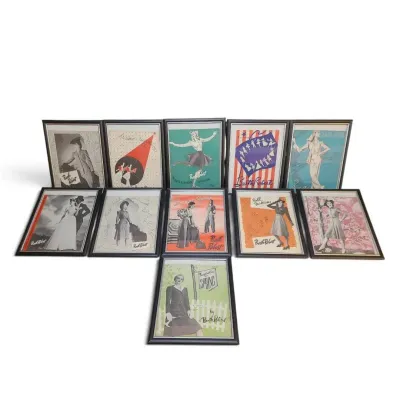 JB115 Collection of Vintage Berth Robert Fashion Advertisement Art Prints