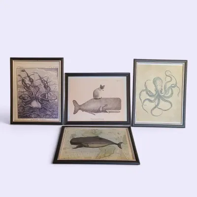 JB107 Whimsical Nautical & Marine Biology Wall Art Print Collection