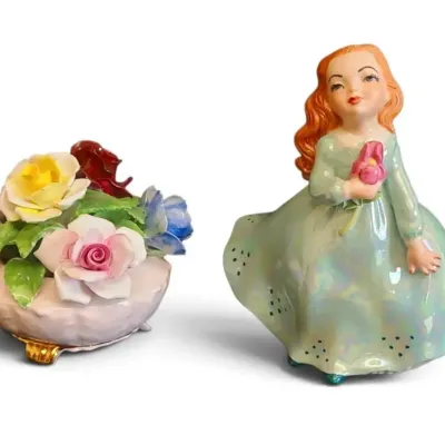 JB165 Radnor Floral Bouquet & Vintage Girl Figurine 