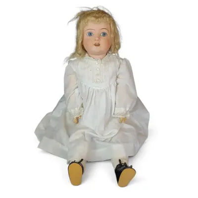 JB117 Antique Bisque Head Character Doll with Open Mouth