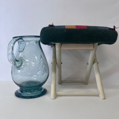 LOT 61: Winter Themed Pitcher & Stool