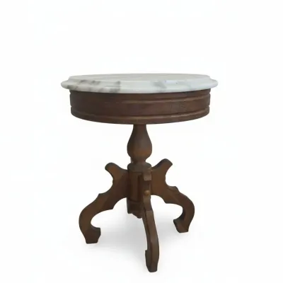 Sale Photo Thumbnail #530: Vintage victorian style marble top pedestal stand second image