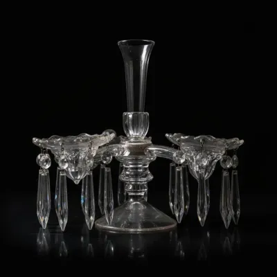 Sale Photo Thumbnail #628: Vintage heisey old williamsburg crystal candelabra