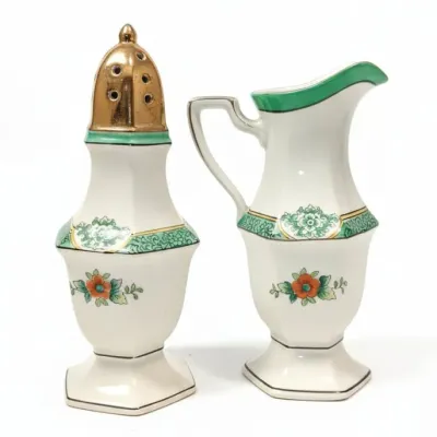 Sale Photo Thumbnail #701: Vintage noritake roseara pattern sugar shaker and creamer set
