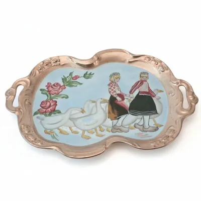 Sale Photo Thumbnail #601: Darlene peterson buchanan hand painted porcelain serving tray