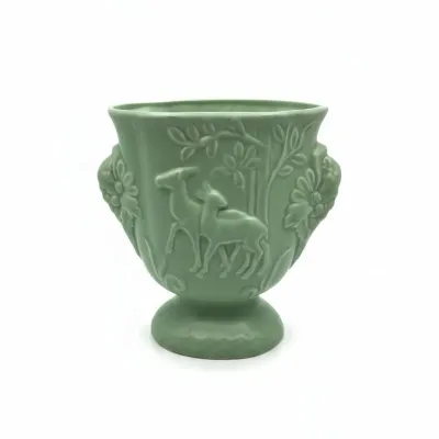 Sale Photo Thumbnail #587: Aacp v green ceramic deer vase