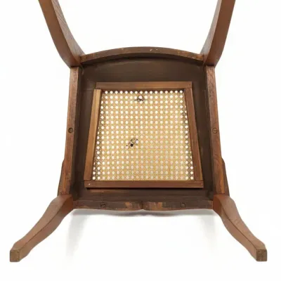 Sale Photo Thumbnail #558: Victorian oak dining set with cane seats fourth image