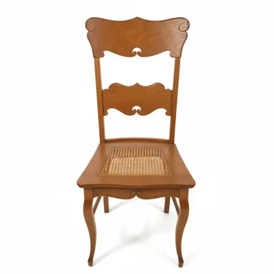 Sale Photo Thumbnail #559: Victorian oak dining set with cane seats second image