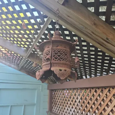 Sale Photo Thumbnail #538: Japanese cast iron hanging toro lantern