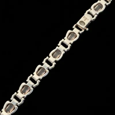 Sale Photo Thumbnail #678: Sterling silver and gemstone link bracelet second image