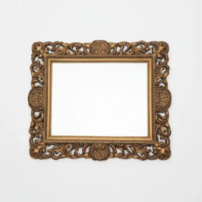 Sale Photo Thumbnail #525: Vintage rococo style gilt wall mirror