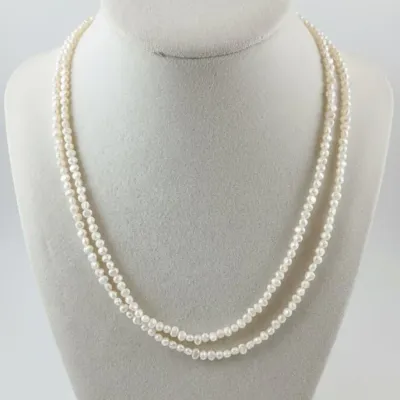 Sale Photo Thumbnail #647: Double strand cultured freshwater pearl necklace