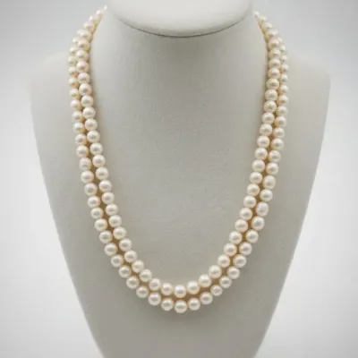 Sale Photo Thumbnail #648: Double strand cultured pearl necklace
