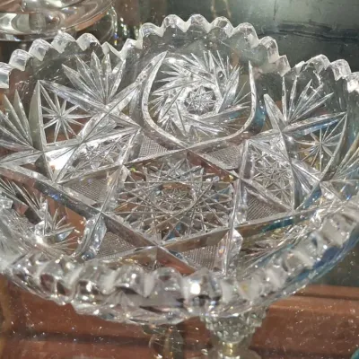 Sale Photo Thumbnail #592: American brilliant period cut glass nappy b