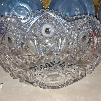 Sale Photo Thumbnail #591: American brilliant period cut glass bowl
