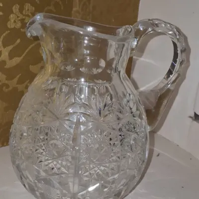 Sale Photo Thumbnail #595: American brilliant period cut glass pitcher