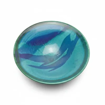 Sale Photo Thumbnail #617: Studio pottery blue glazed shallow bowl