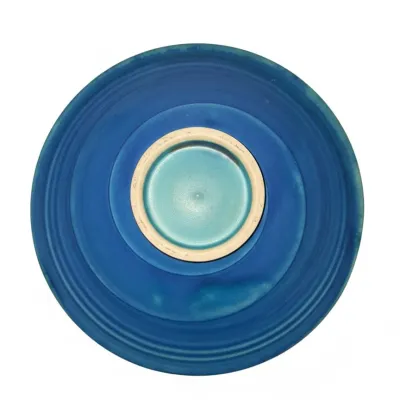 Sale Photo Thumbnail #616: Studio pottery blue glazed shallow bowl second image