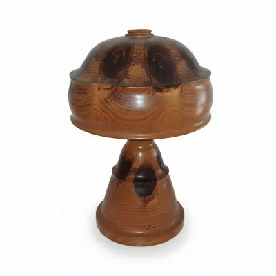 Sale Photo Thumbnail #516: Vintage brazilian butterfly wood mushroom table lamp