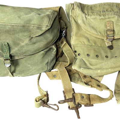Sale Photo Thumbnail #357: WWII US Navy Corpsman Medical Pouches and Medic Yoke