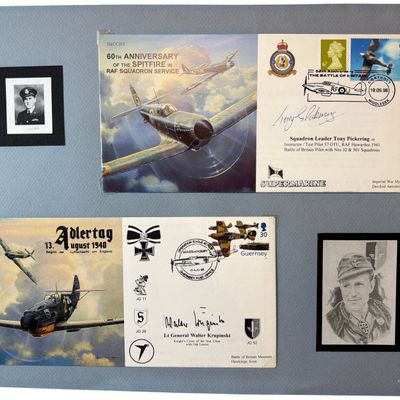 Sale Photo Thumbnail #642: Two Commemorative Aviation Envelopes Signed by Tony Pickering and Walter Krupinski