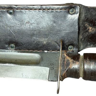 Sale Photo Thumbnail #584: Camillus U.S. Navy Mark 2 Combat Knife with Leather Sheath