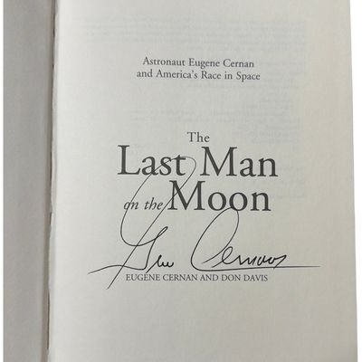 Sale Photo Thumbnail #636: NASA Astronaut Eugen Cernan Autographed Copy of his Autobiography; The Last Man on the Moon. St. Martin's Press, 1999. First Edition (Signed) (DJ)