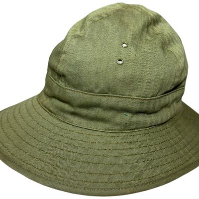 Sale Photo Thumbnail #360: WWII US Army M1941 Herringbone Twill HBT Work Hat Dated 1942
