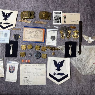 Sale Photo Thumbnail #335: WWII U.S. Navy and Coast Guard Badges, Insignia and Ephemera