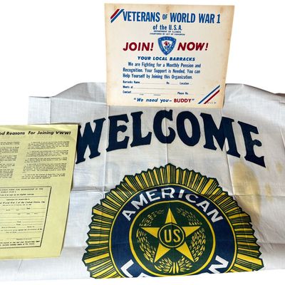 Sale Photo Thumbnail #607: A Collection of Mid-20th Century Veterans Organization Ephemera and American Legion Banner