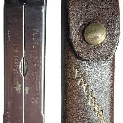 Sale Photo Thumbnail #100: Leatherman Pocket Survival Tool Multi-tool with Original Leather Sheath