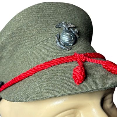 Sale Photo Thumbnail #307: WWII USMC Women's Reserve Monte Video Field Cap with EGA Insignia and Named Label