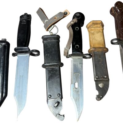 Sale Photo Thumbnail #668: A Collection of AKM and Type 68 Pattern Bayonets and Scabbards