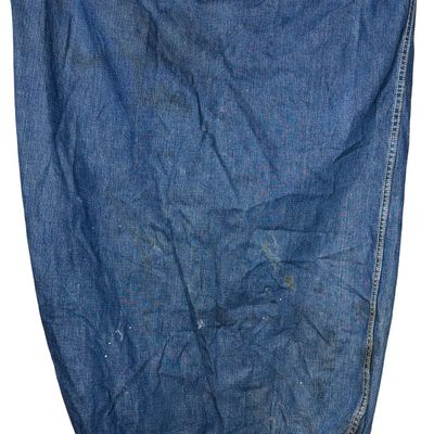 Sale Photo Thumbnail #330: World War II US Navy - Marine Corps Denim Drawstring Duffel Bag With Reinforced Base