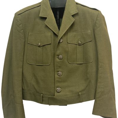 Sale Photo Thumbnail #546: Vietnam War era Identified US Marine Corps Modified Eisenhower Style Wool Field Jacket Dated 1964